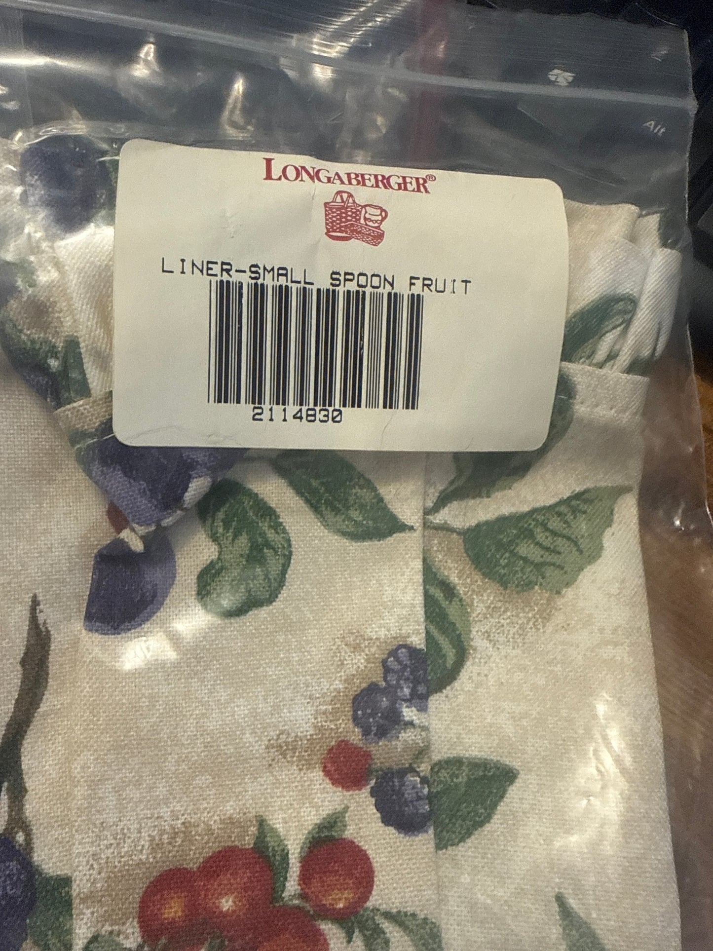 Longaberger small spoon liner in fruit medley