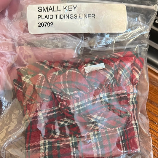 Longaberger small key liner in plaid tidings