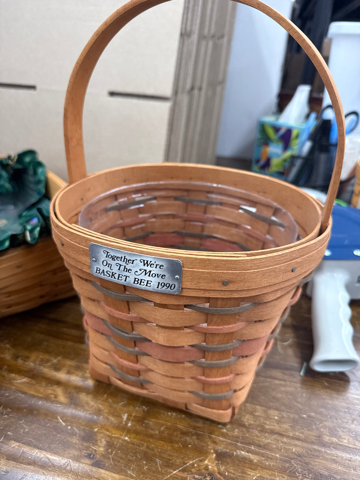 Longaberger 1990 bee basket with protector