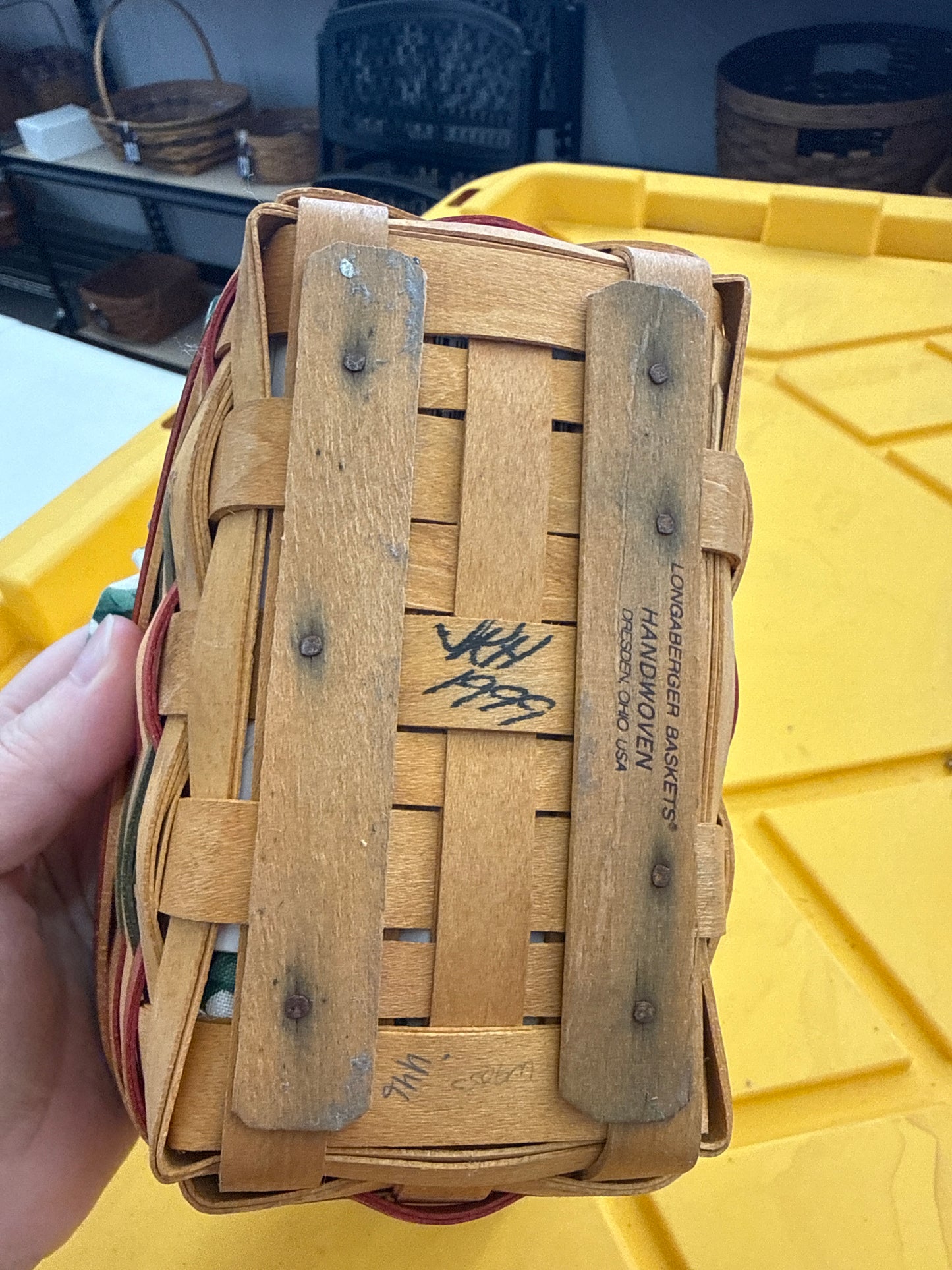 Longaberger small sleigh with liner and protector