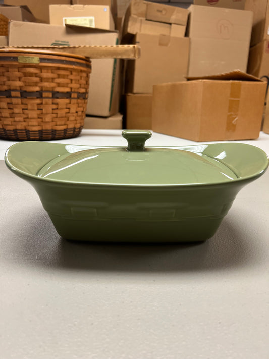 Longaberger cover dish in Sage