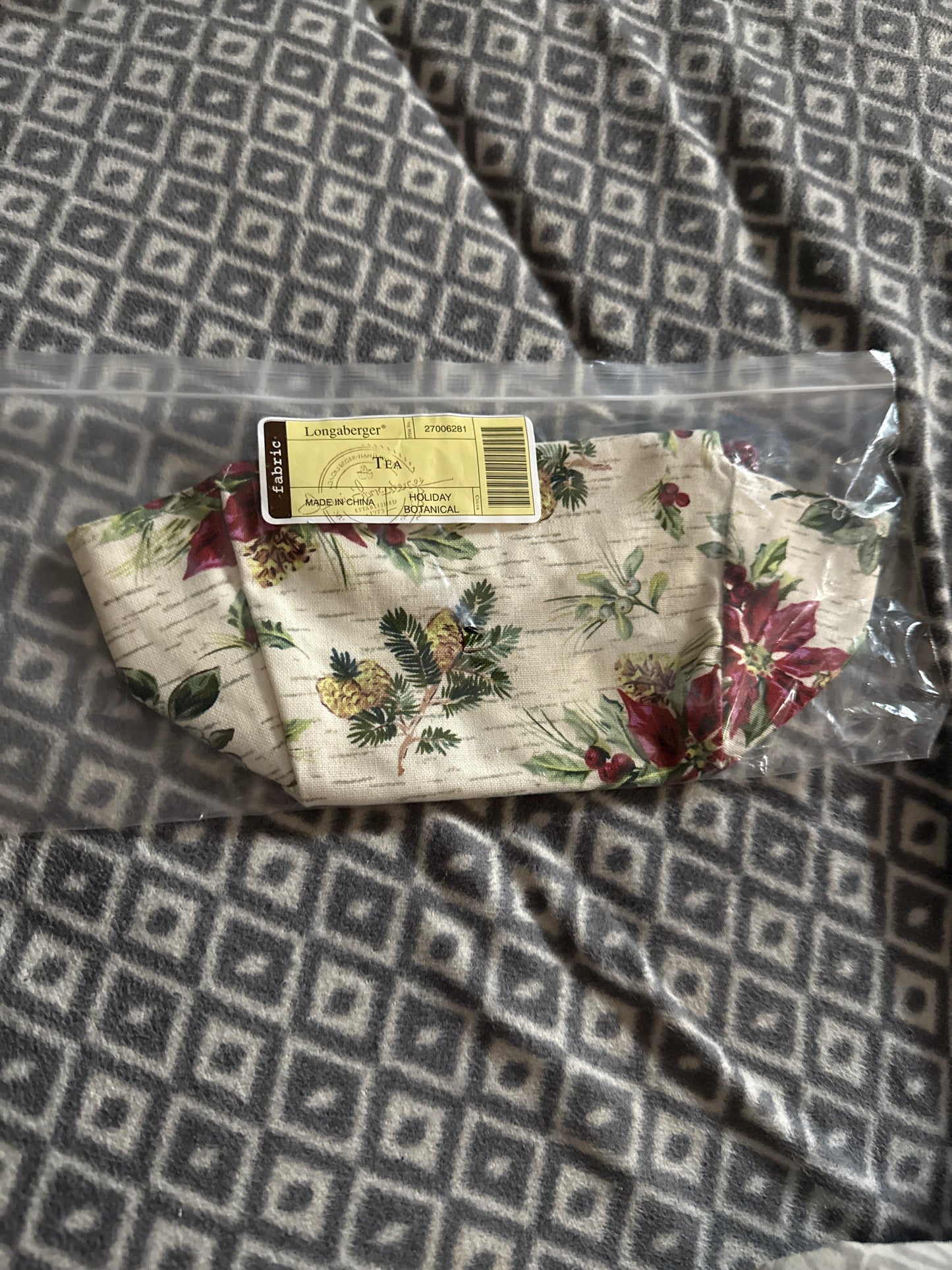 Longaberger Tea Liner in Holiday Botanical