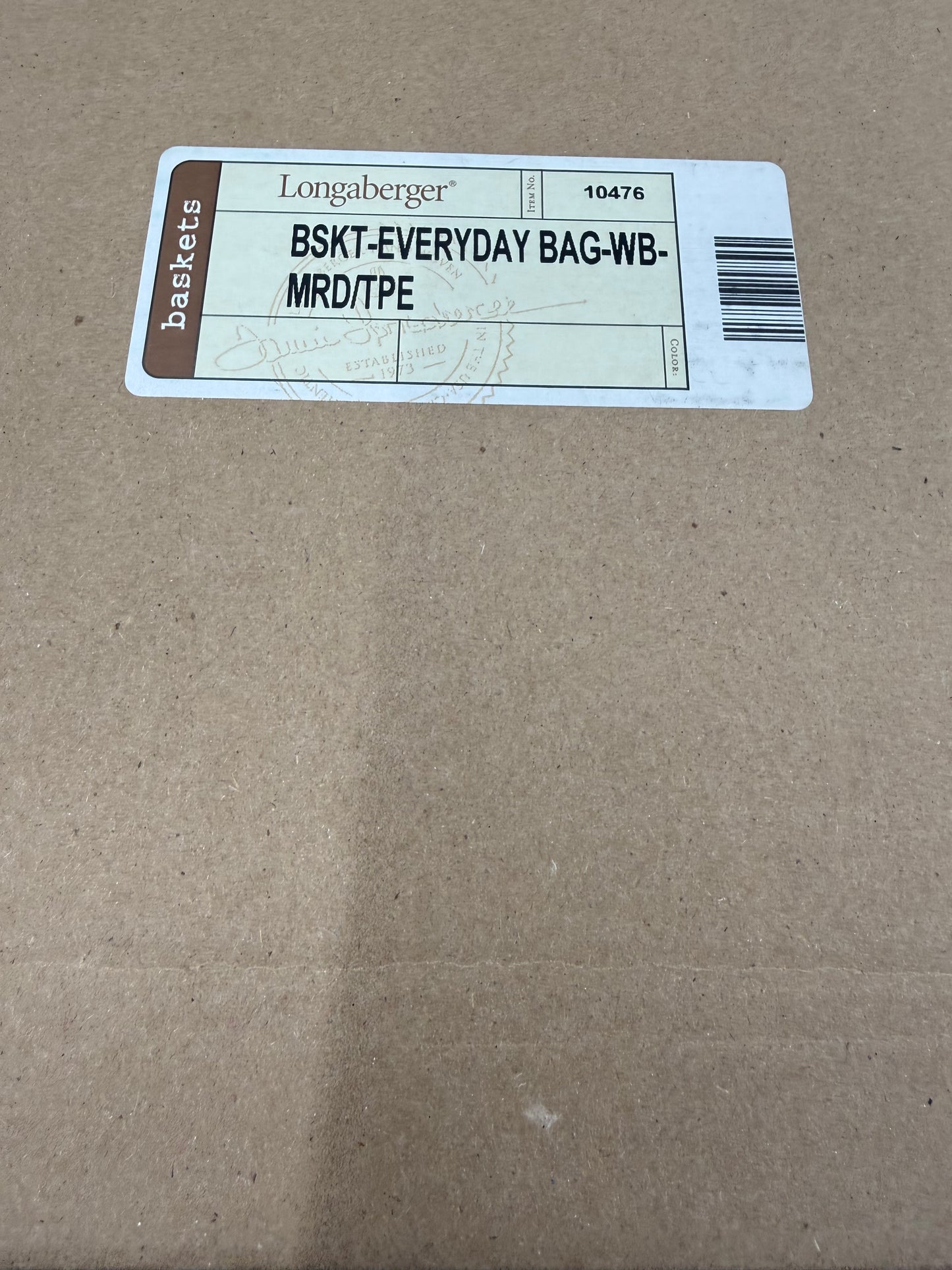 Sisters by Longaberger basket everday bag in warm brown (new in box)