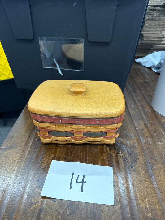 Longaberger address basket with protector and lid
