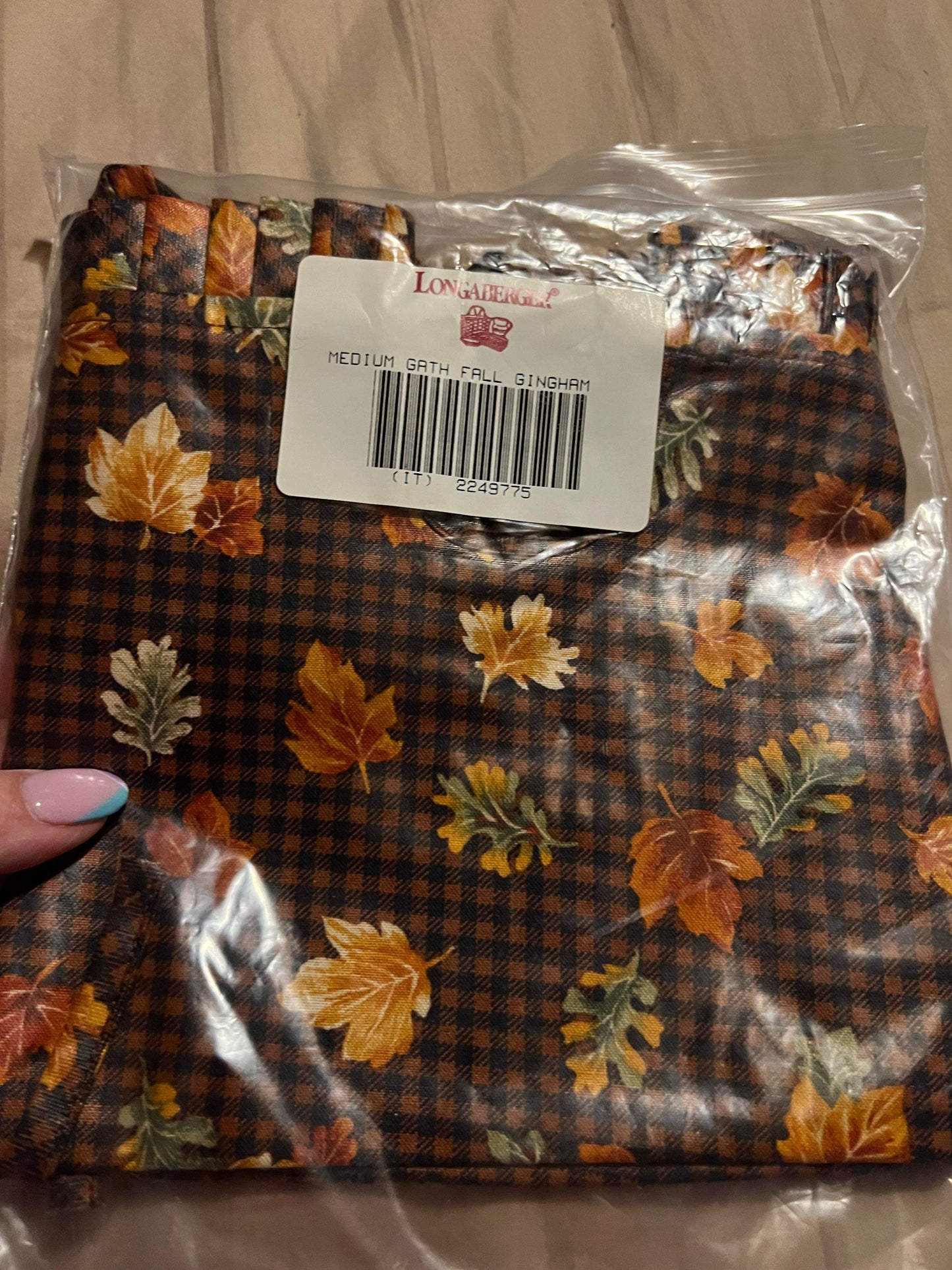 Longaberger Medium Gathering Liner in Fall Gingham
