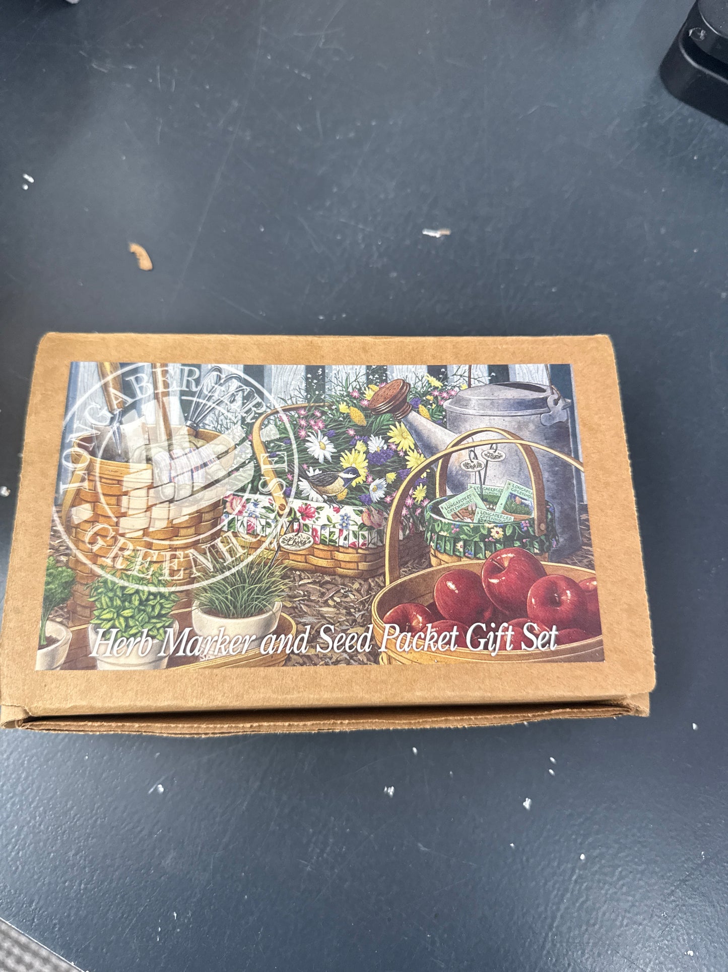 Longaberger herb marker and seed packets gift set-basil and chives
