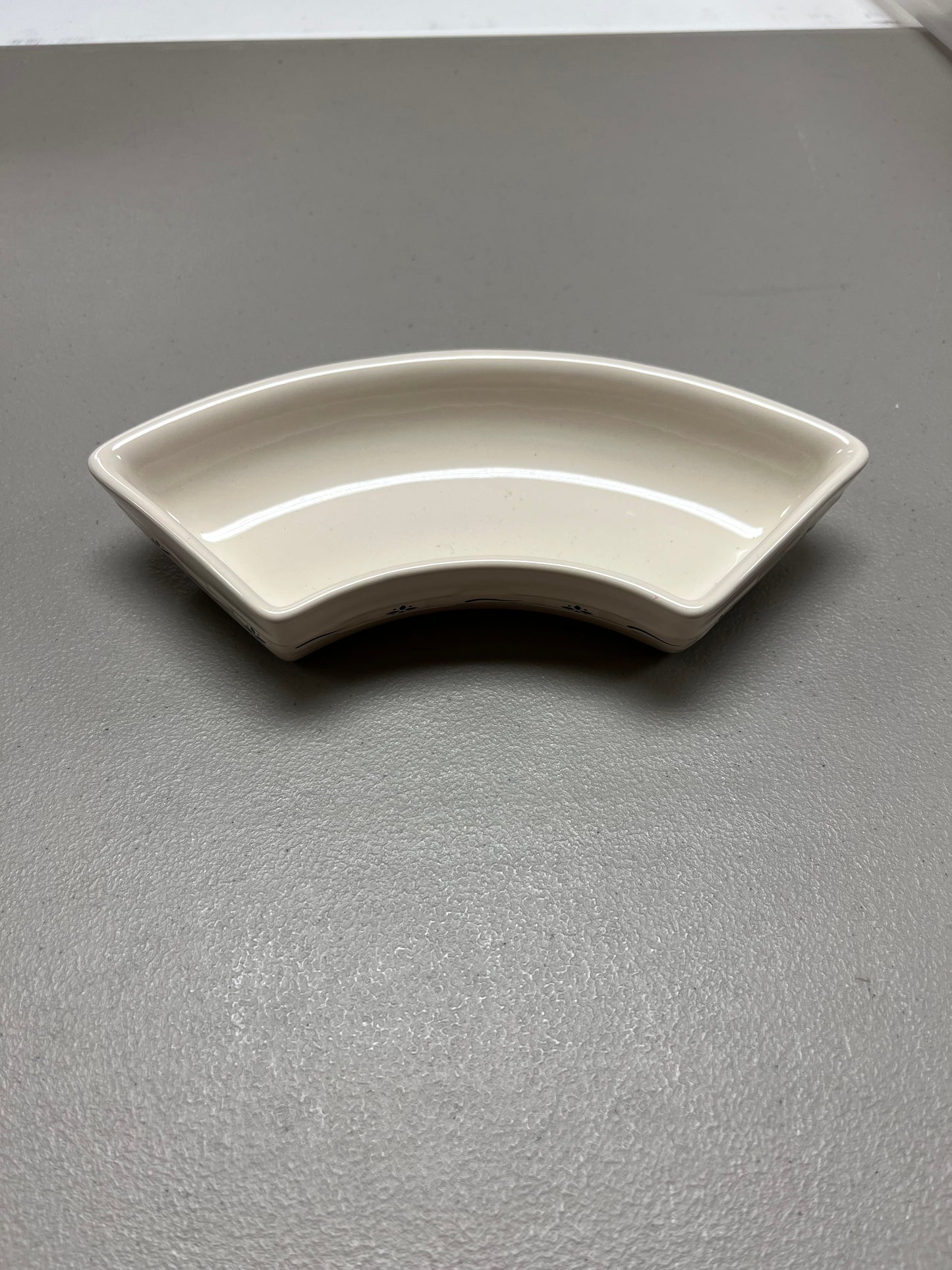 Longaberger crescent dish in classic blue