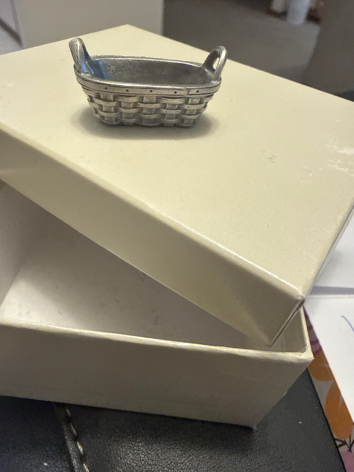 Longaberger mini pewter basket