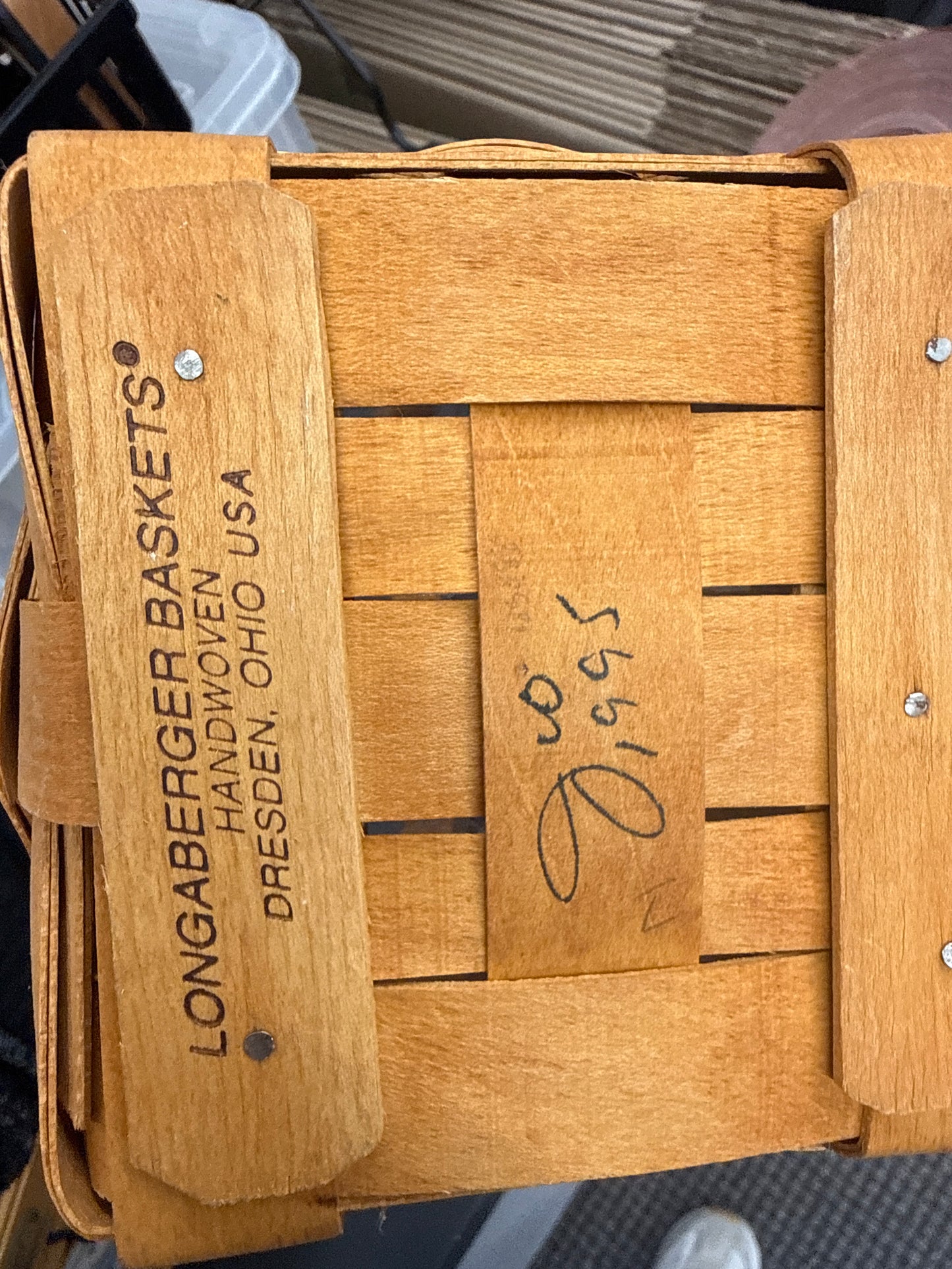 Longaberger tall peg basket with protector