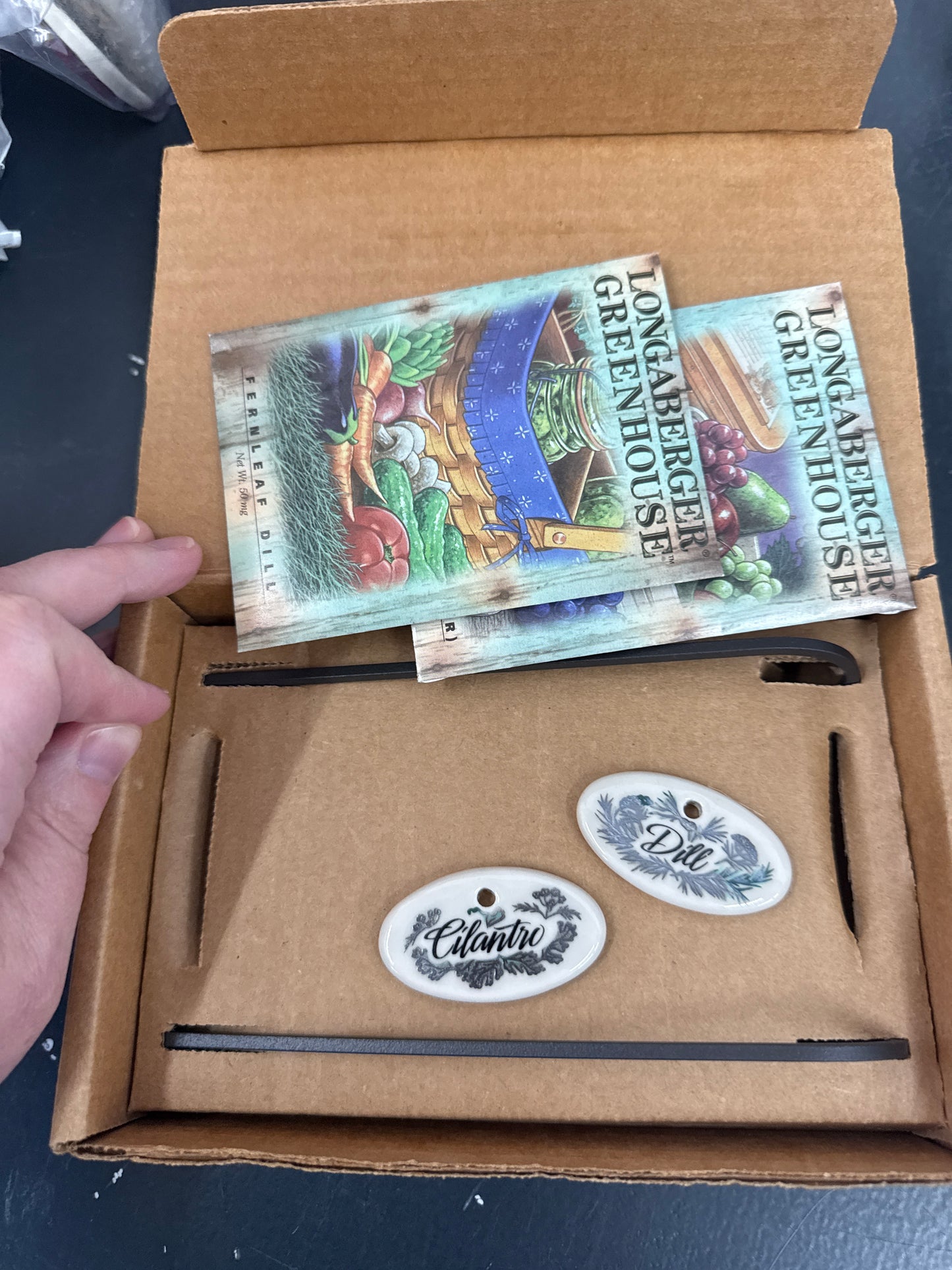 Longaberger herb marker and seed packets gift set-dill and cilantro