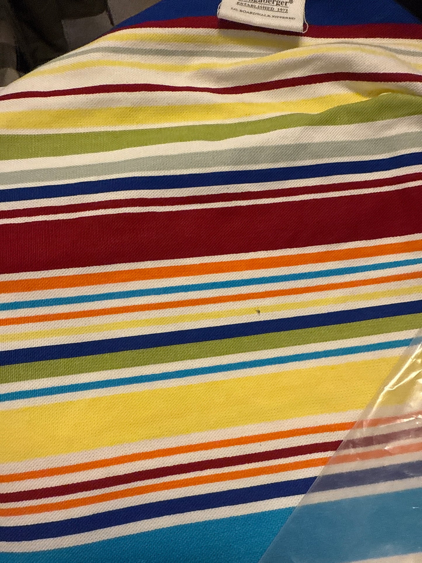 Longaberger large boardwalk zippered in sunnyday stripe