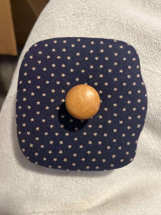 Heart of Dresden 4.25”x4.25” square lid - blue with stars