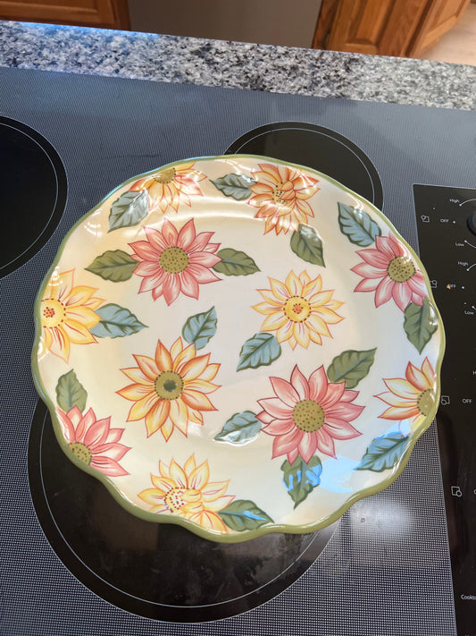 Longaberger Sunflower Large Serving Plate