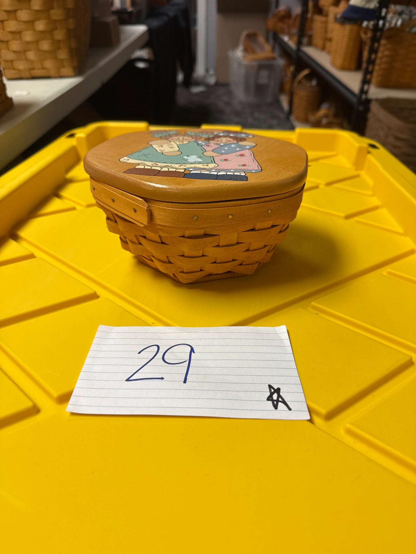 Longaberger 7” generations with painted lid, liner, and protector