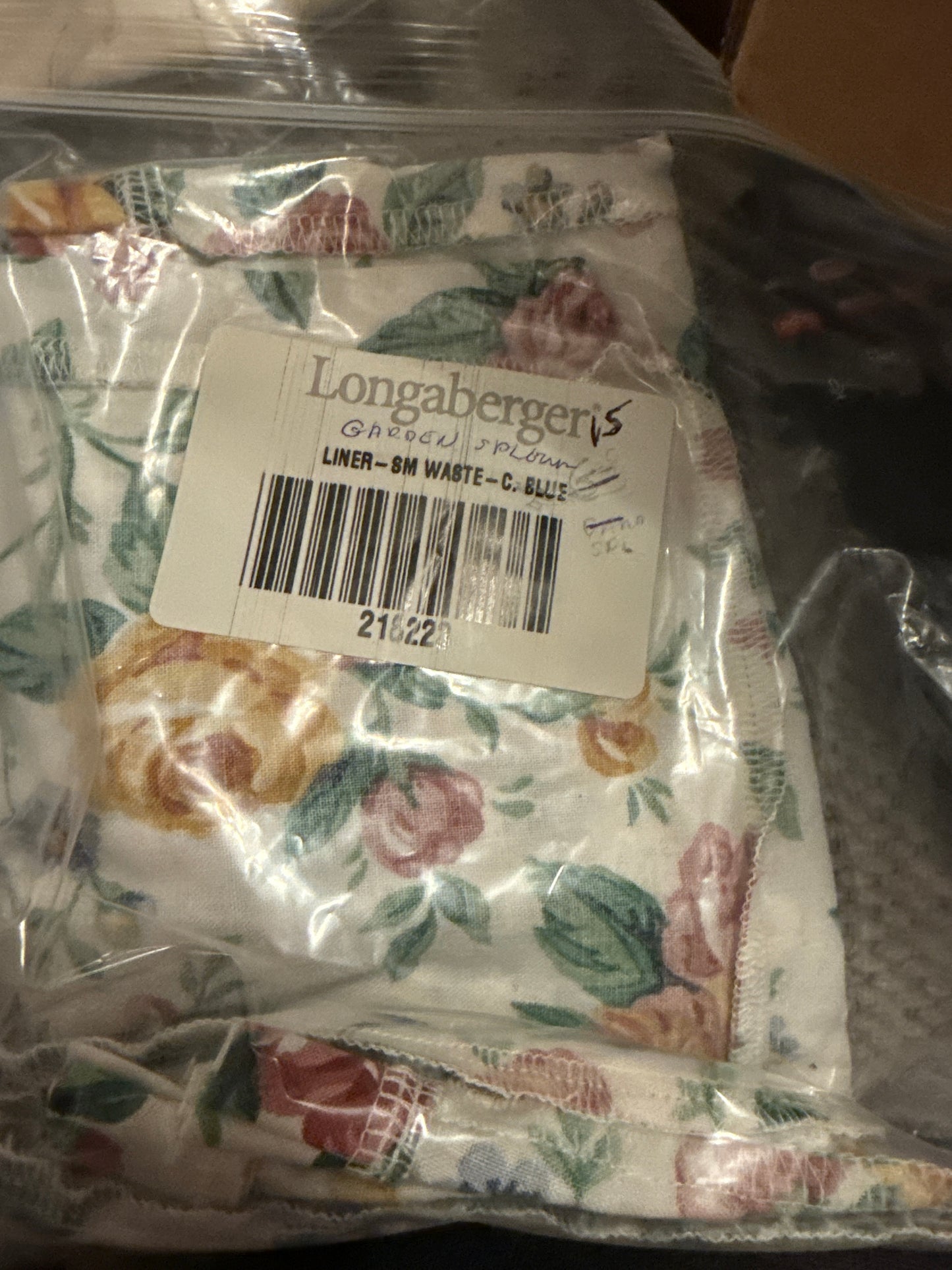 Longaberger small waste liner in garden splendor