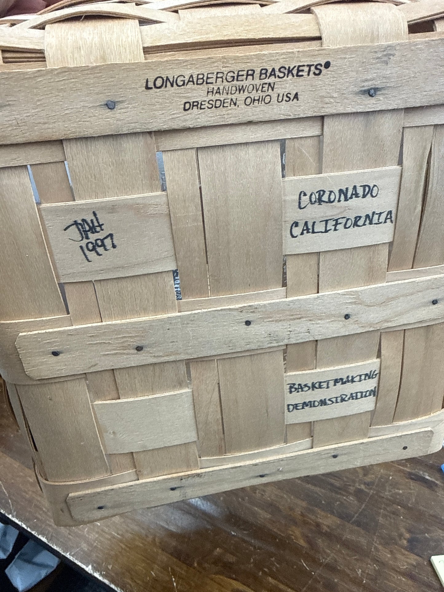 Longaberger 1997 basket making demonstration basket