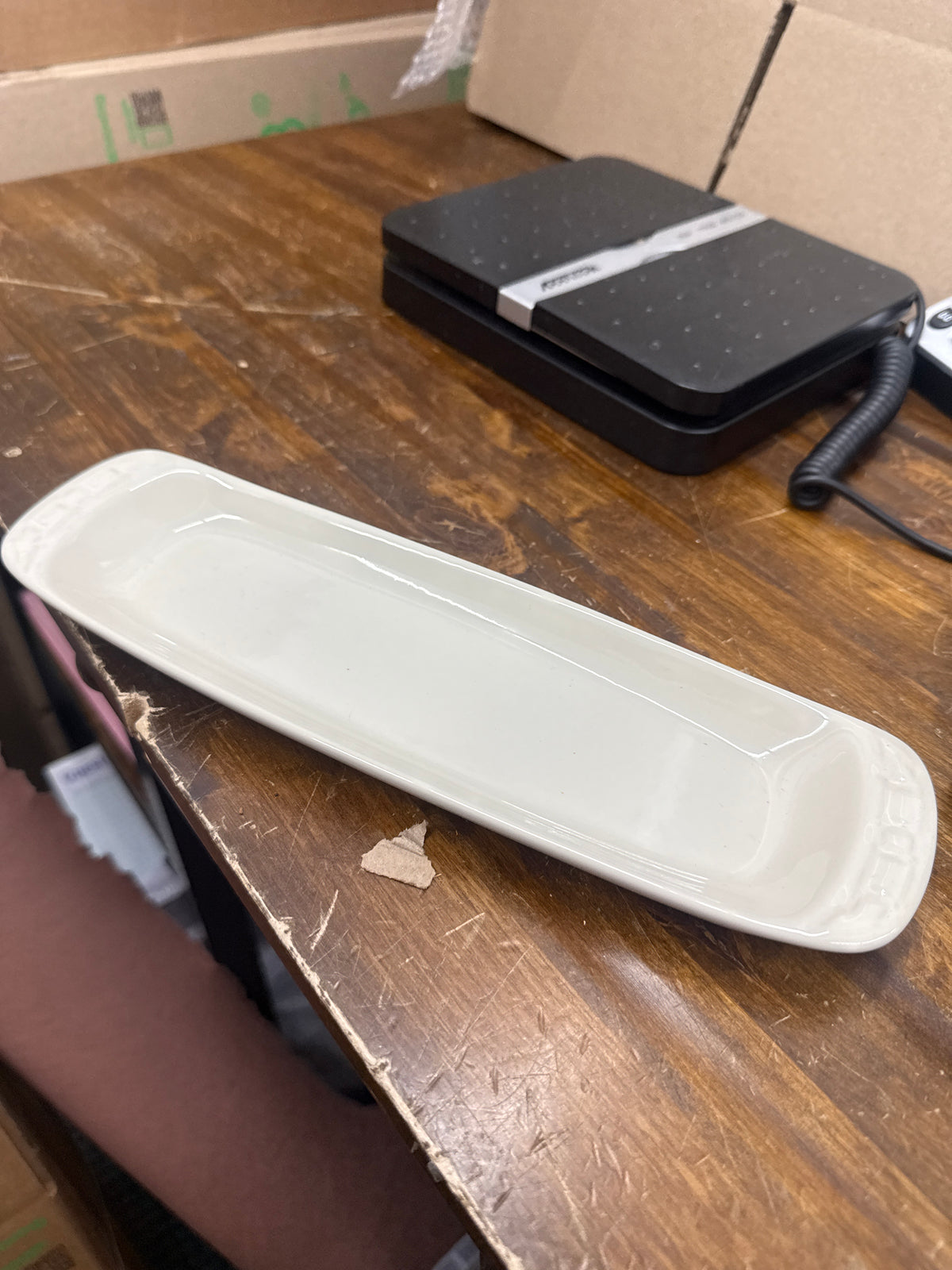 Longaberger olive plate in ivory