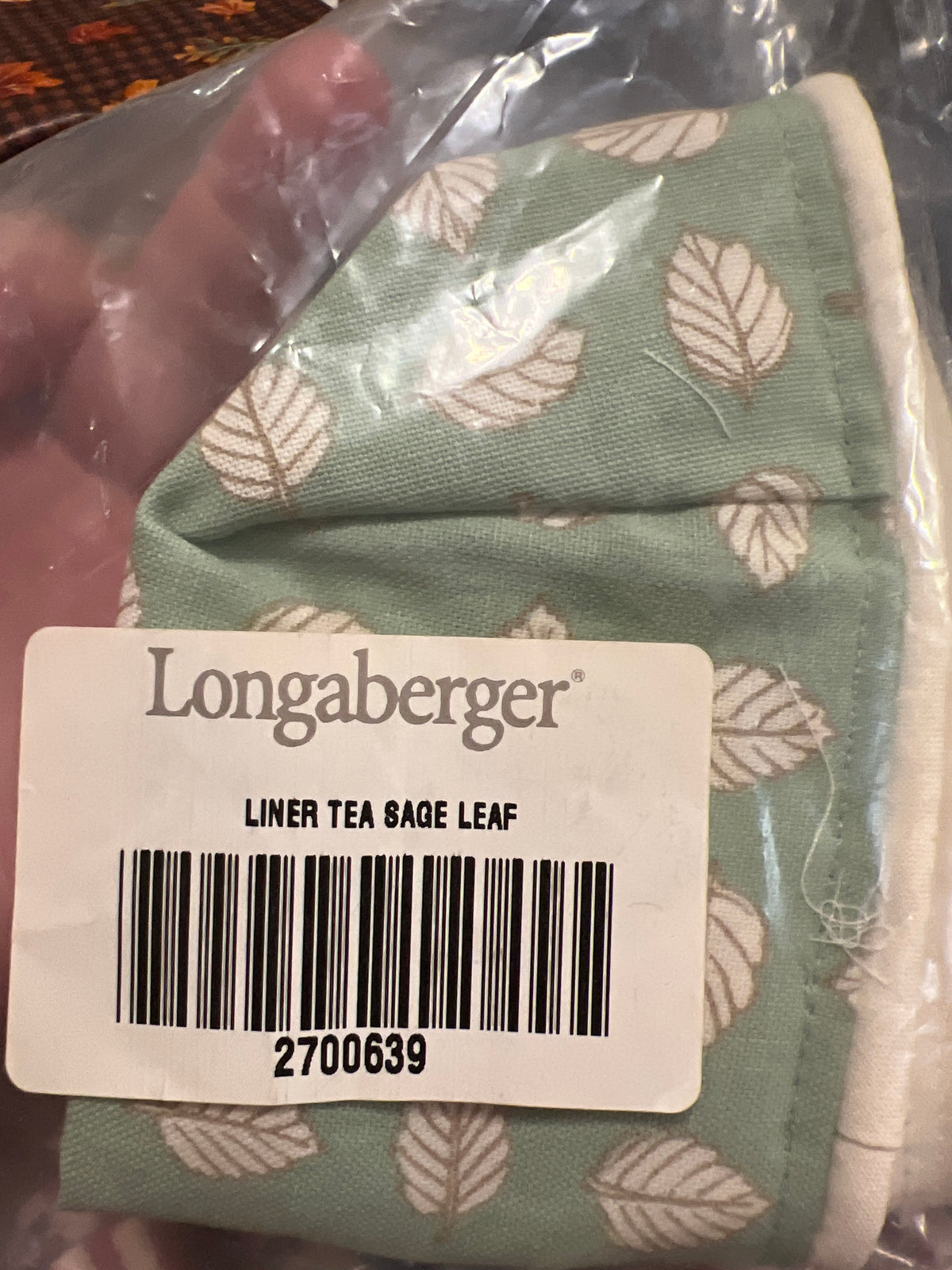 Longaberger tea liner in sage leaf
