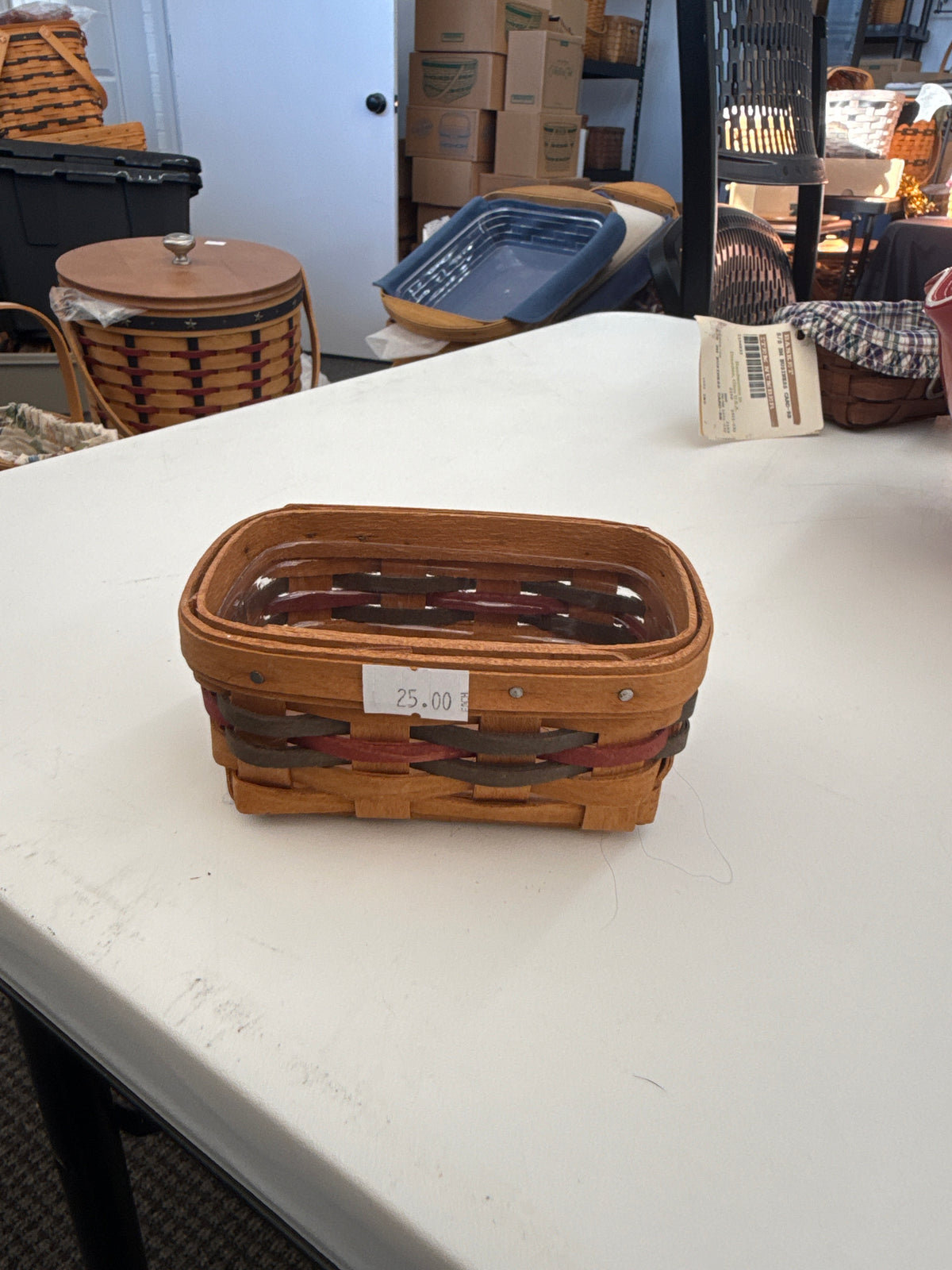 Longaberger business card basket with protector