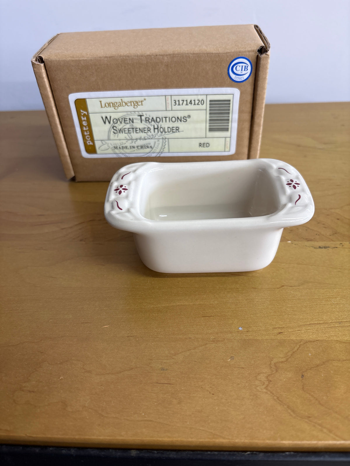 Longaberger Woven Traditions Sweetener in Traditional Red (may not be in original box)
