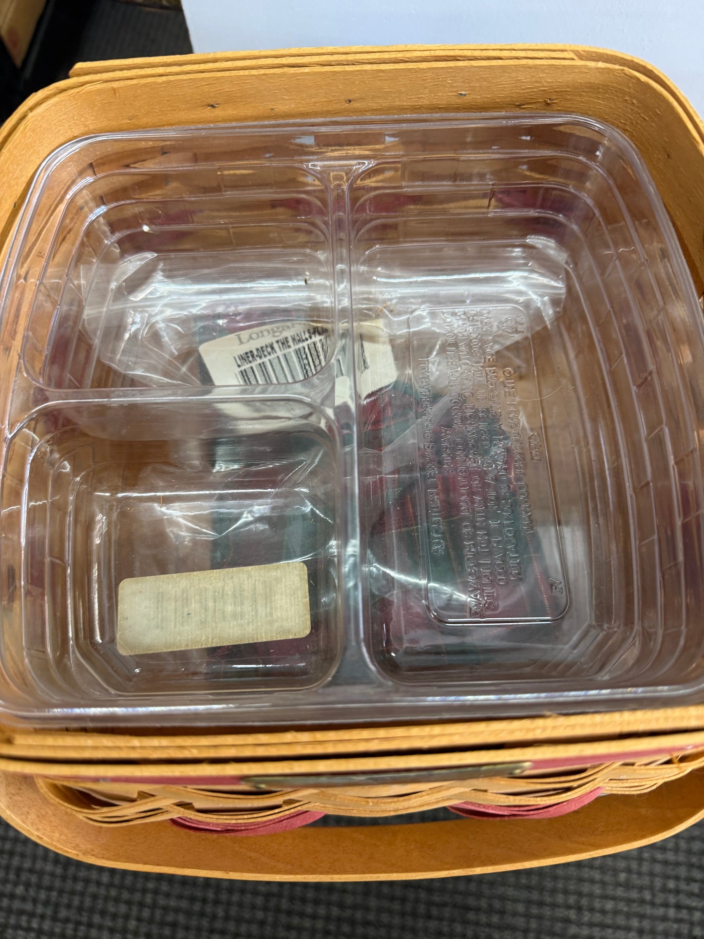 Longaberger deck halls basket with liner and protector