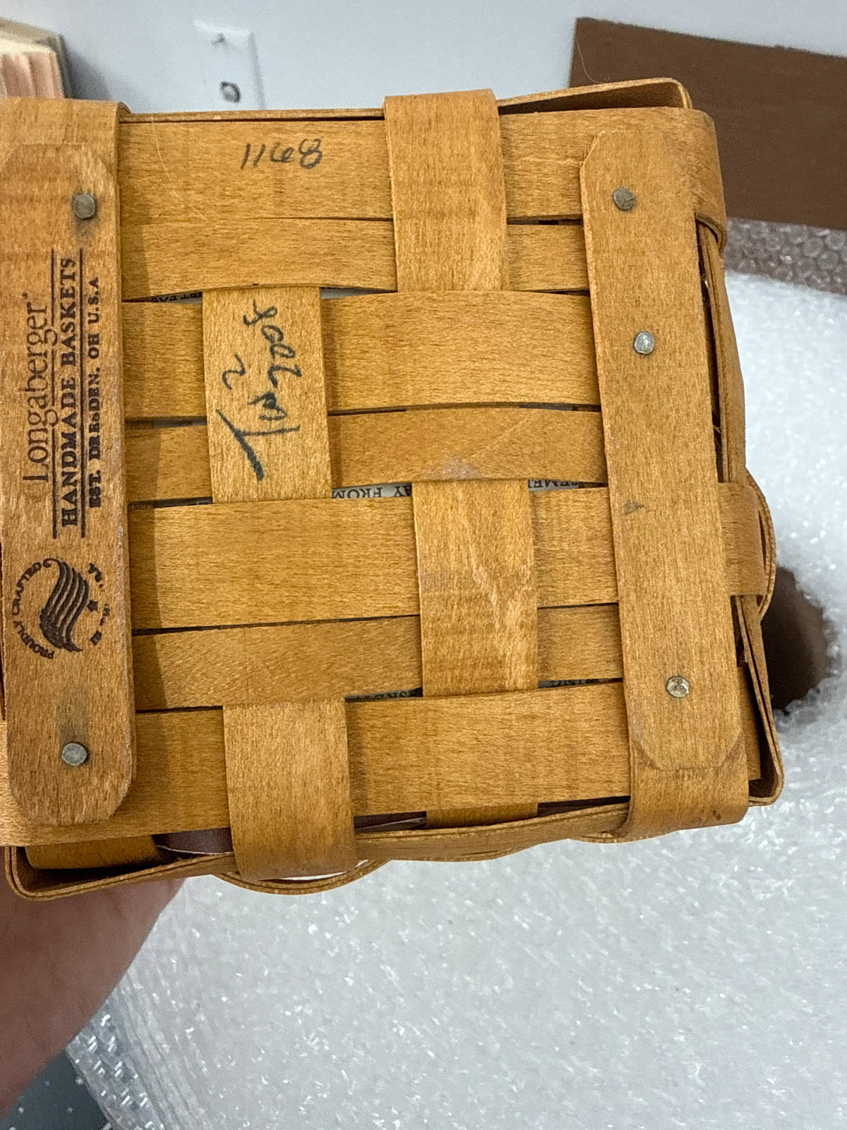 Longaberger sort and store desktop pal basket with protector