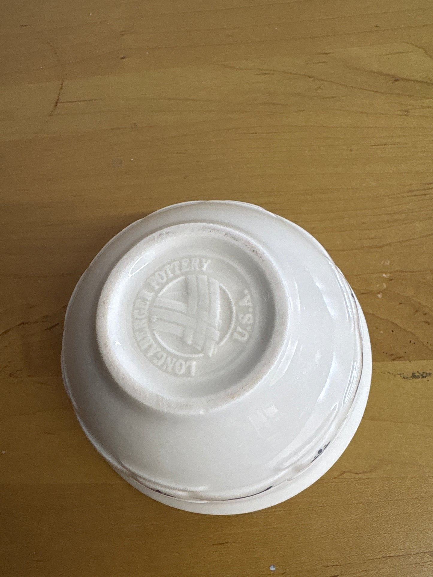 Longaberger Dessert Bowl with Vanilla scented Candle in Classic Blue