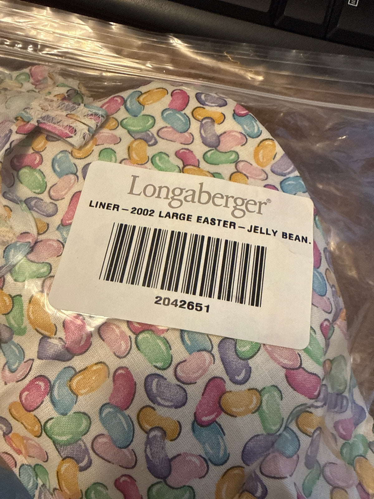 Longaberger 2002 large Easter liner in jelly bean