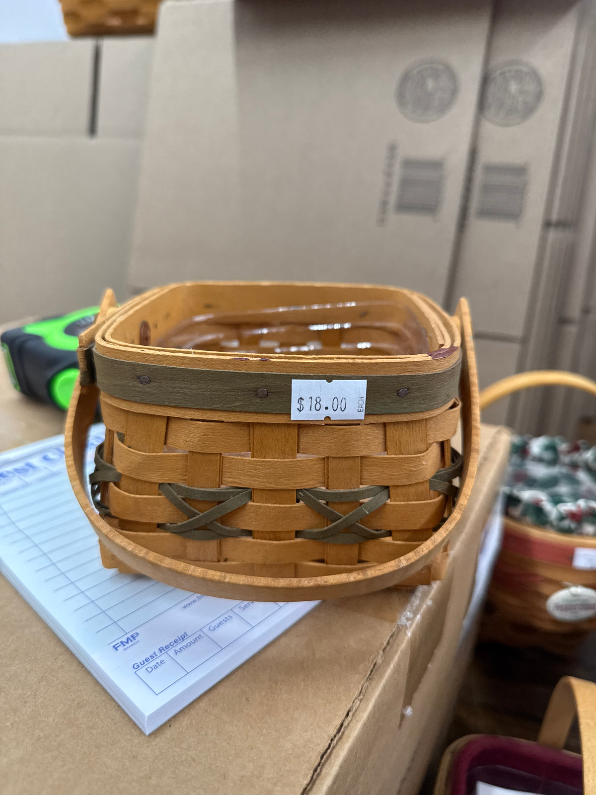 Longaberger tree trimming let it snow basket with protector