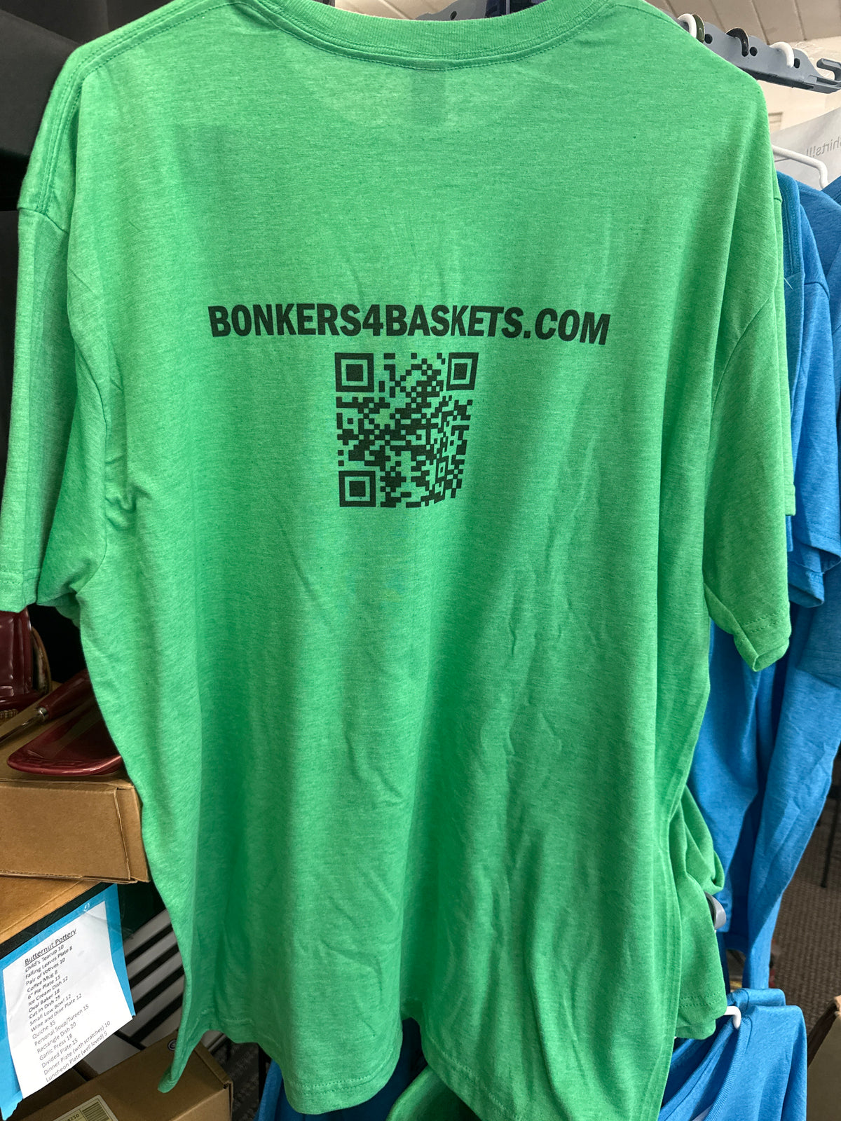 Bonkers4baskets green t-shirt (size XL)