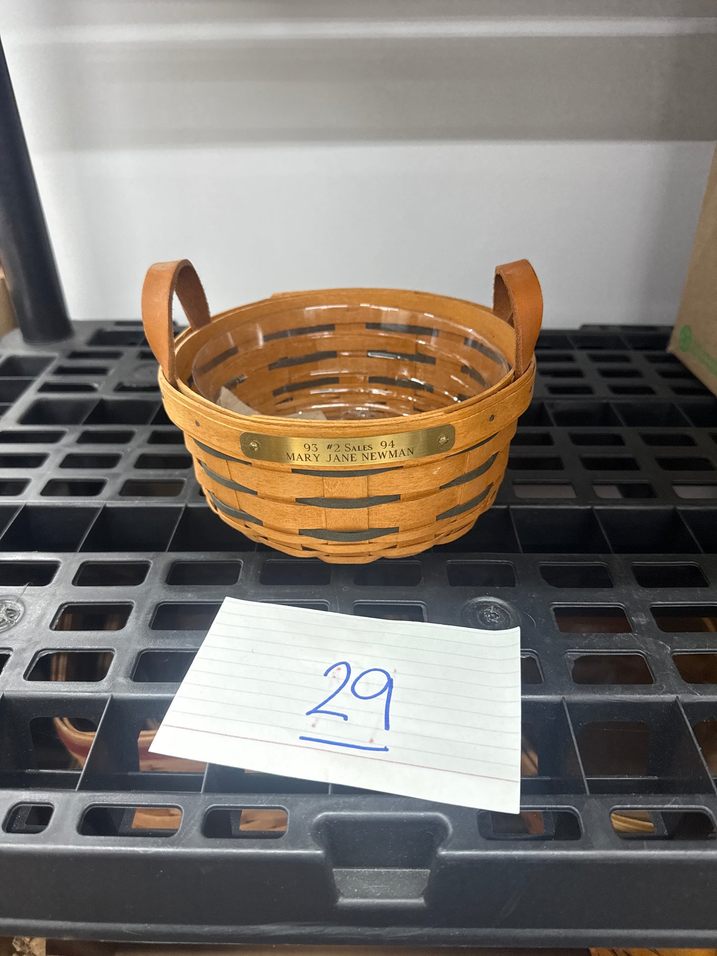 Longaberger sales award basket with protector