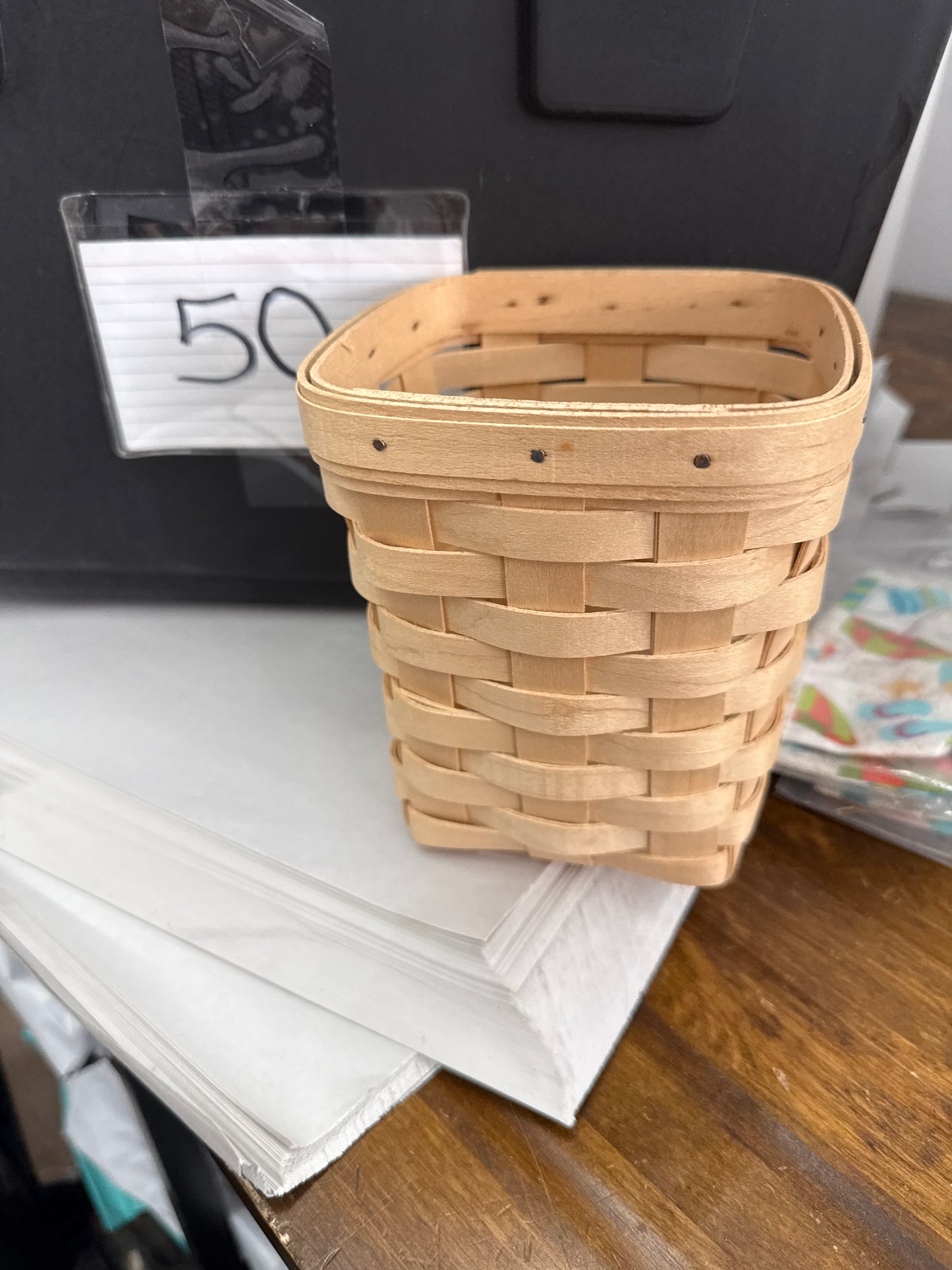 Longaberger small spoon basket in the light weave