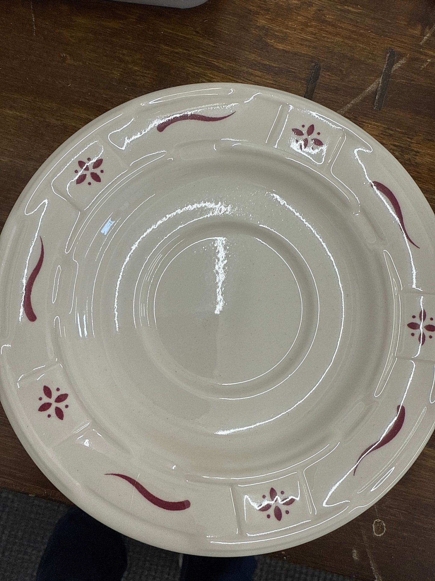 Longaberger saucer in traditional red