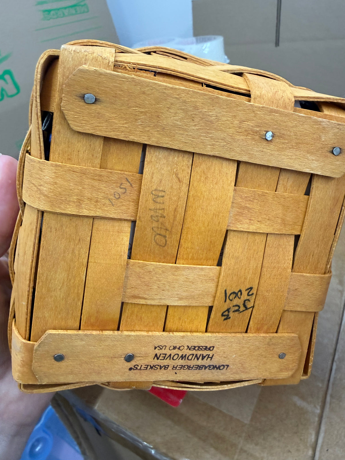 Longaberger tarragon basket with liner and protector