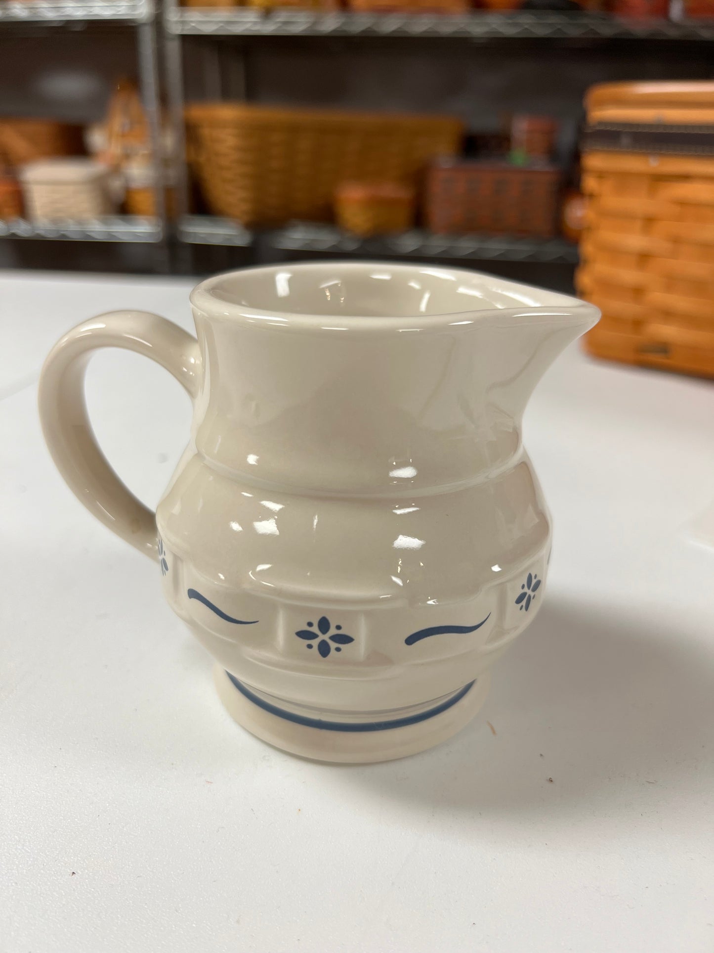 Longaberger creamer in classic blue