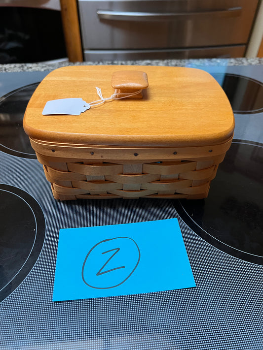 Longaberger Address Basket with Cards, Lid, and Protector