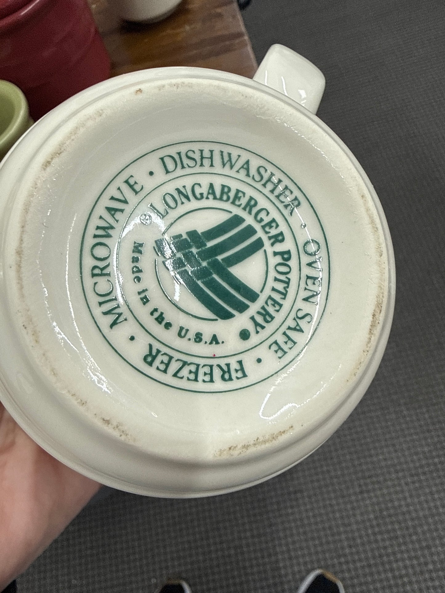 Longaberger coffee mug in traditional holly