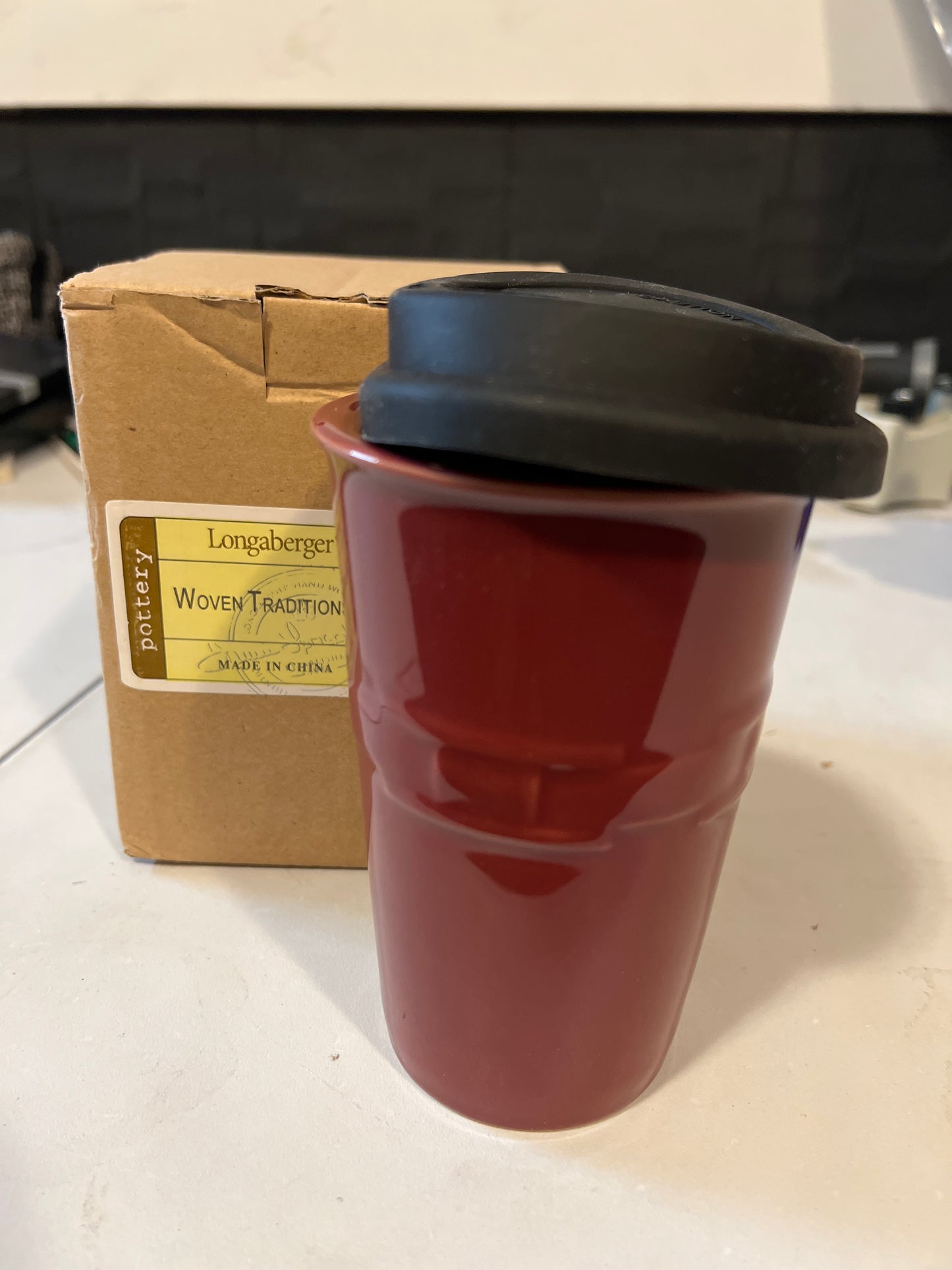 Longaberger paprika travel cup