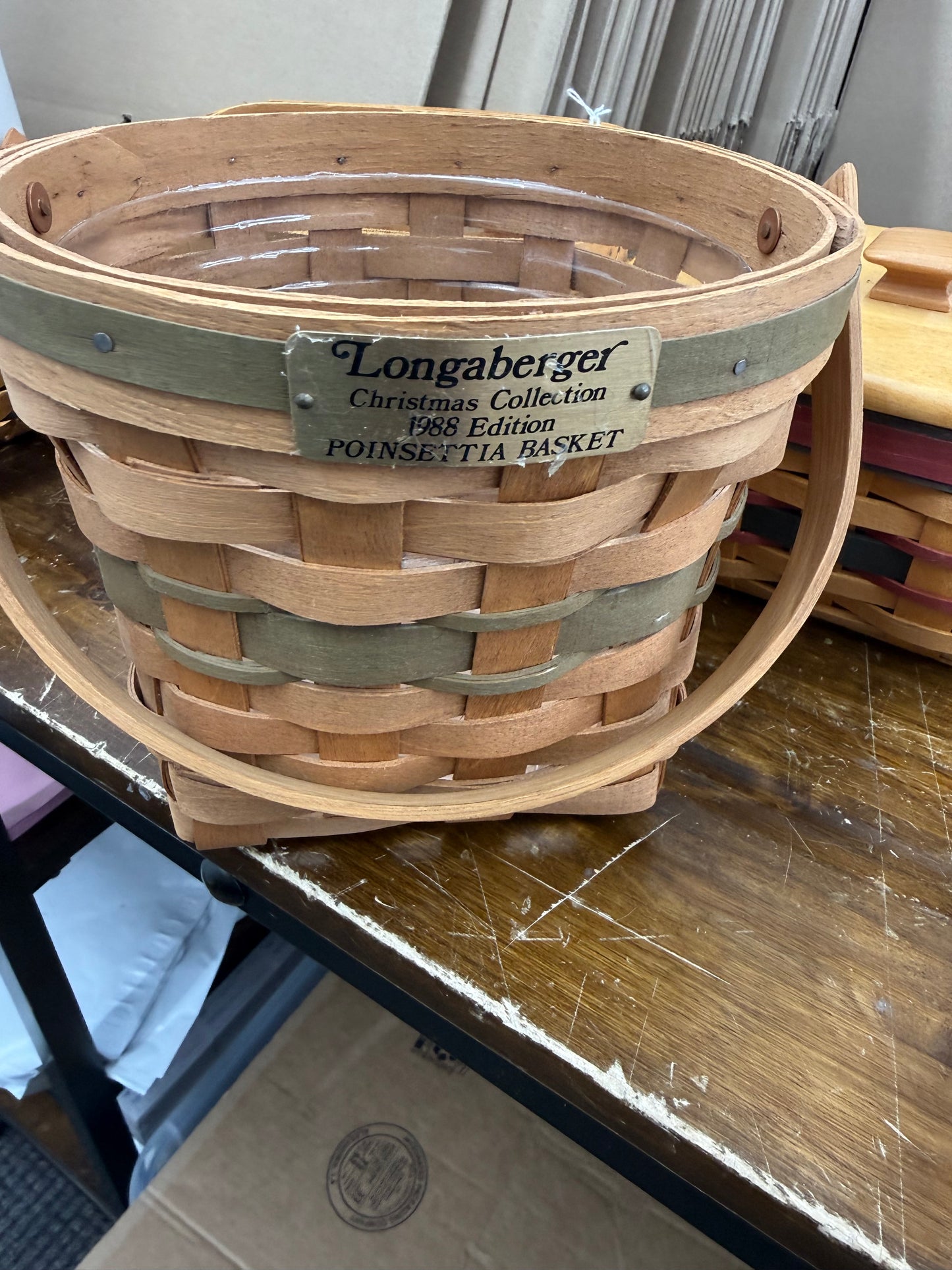 Longaberger poinsettia basket with protector