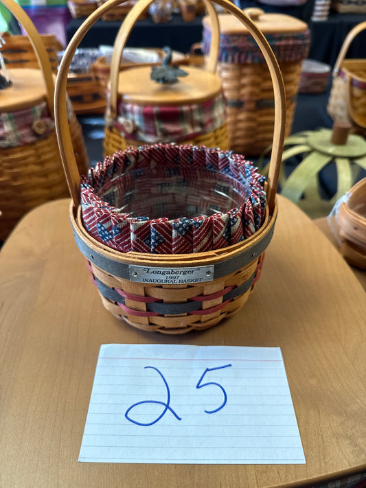 Longaberger 1997 inaugural basket with liner and protector