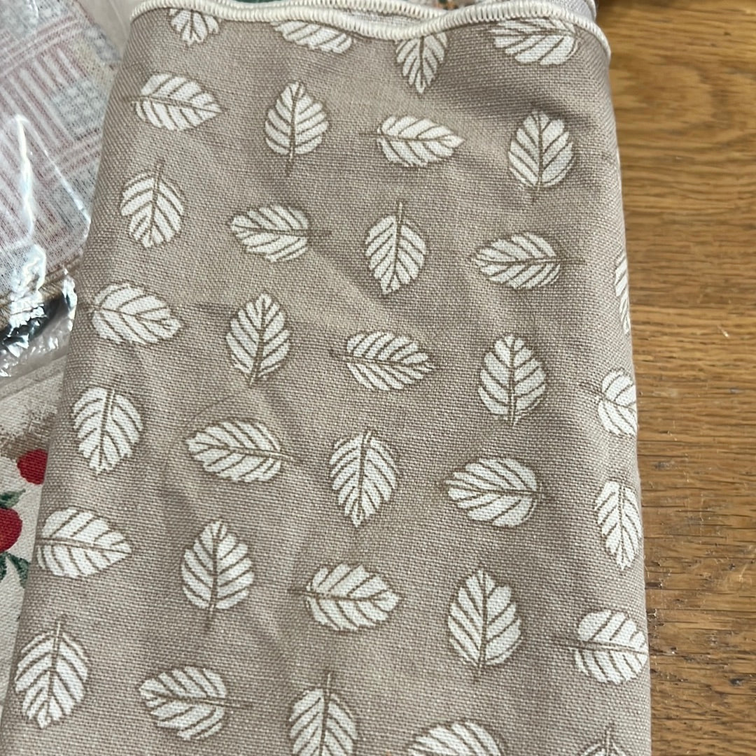 Longaberger fabric sample in stone leaf
