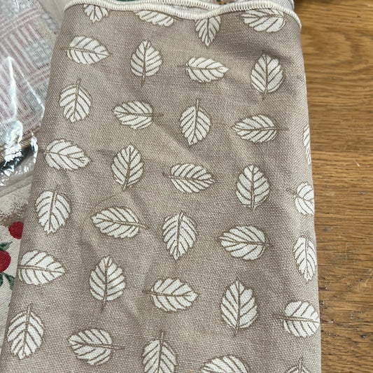 Longaberger fabric sample in stone leaf