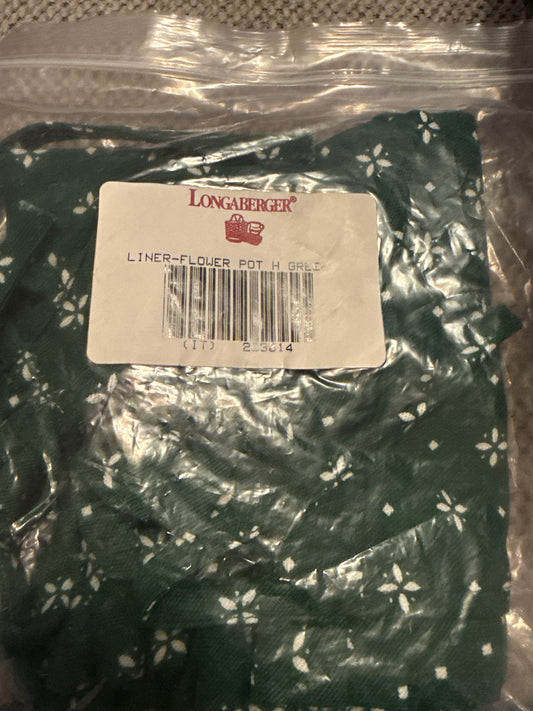 Longaberger flower pot liner in heritage green