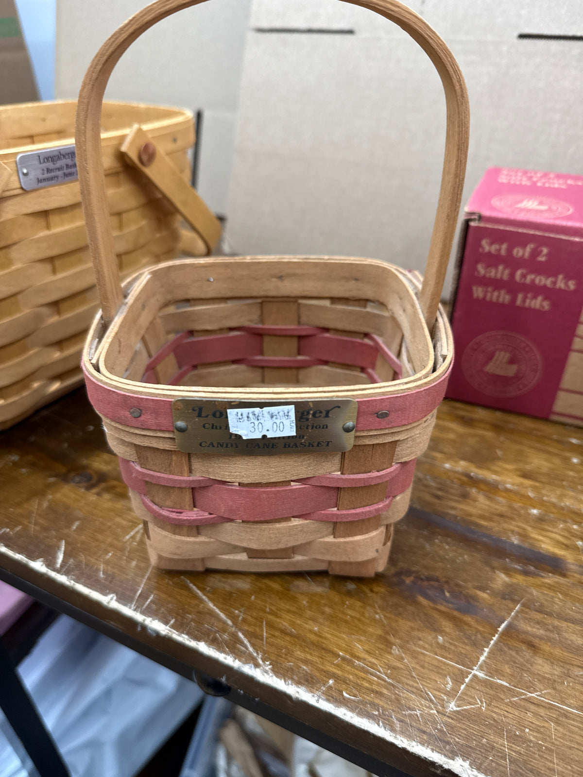Longaberger 1986 candy cane basket