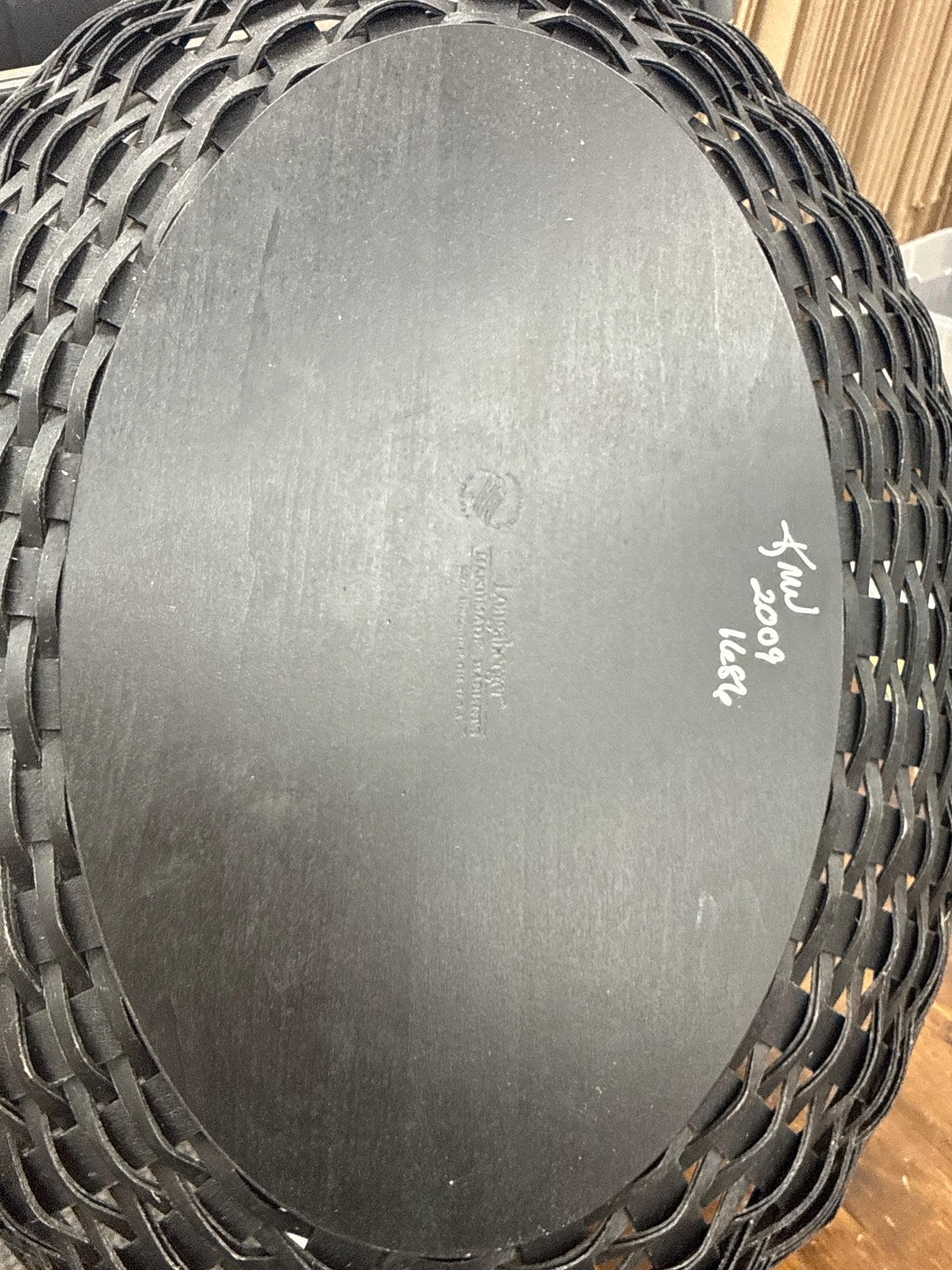 Longaberger black swoop tray