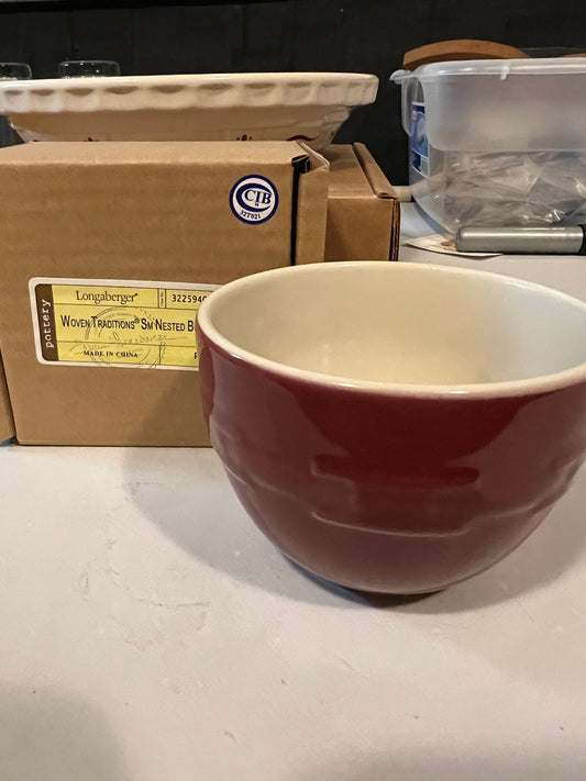 Longaberger paprika small nested bowl