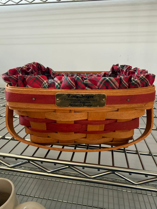 Longaberger bayberry basket with liner and protector