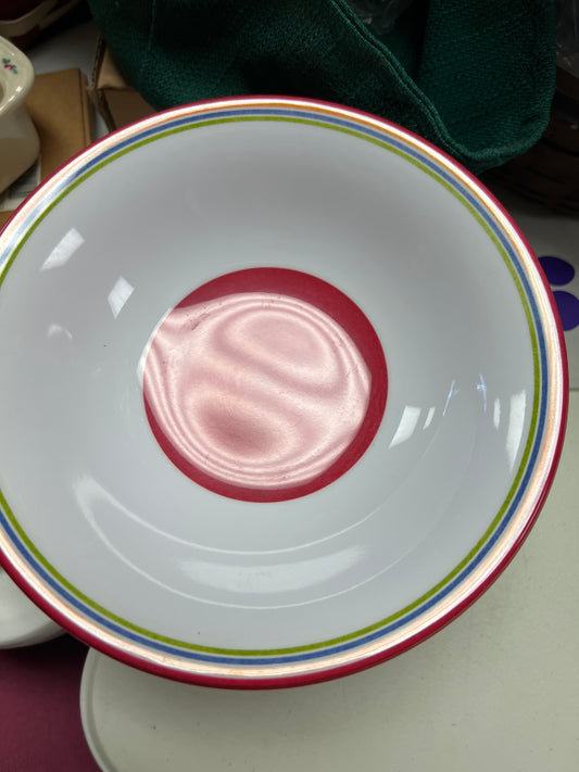 Longaberger sunny day stripe bowl