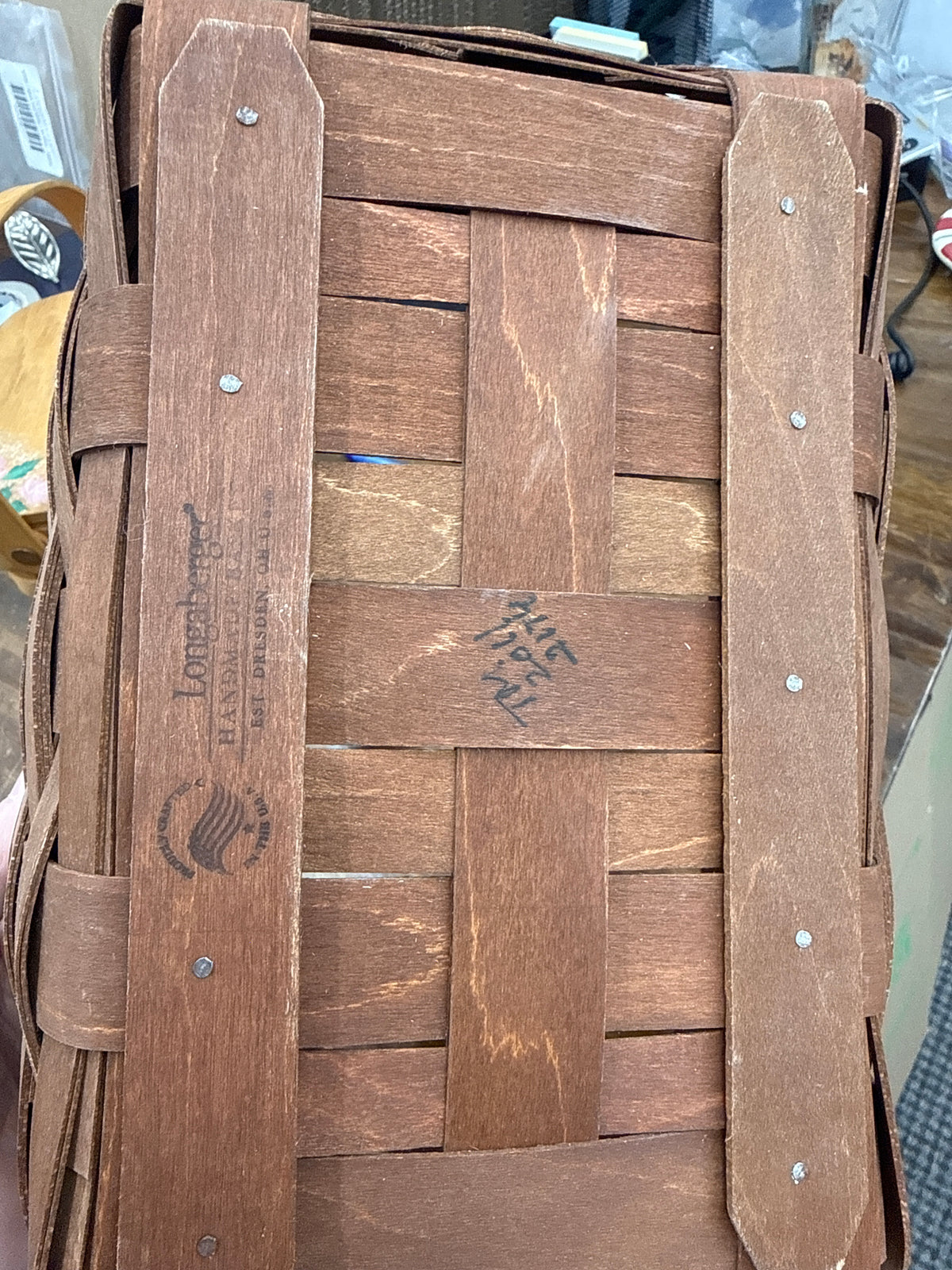 Longaberger dark brown spring basket
