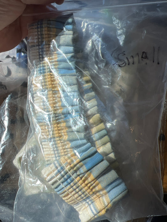 Longaberger small garter in cornflower plaid